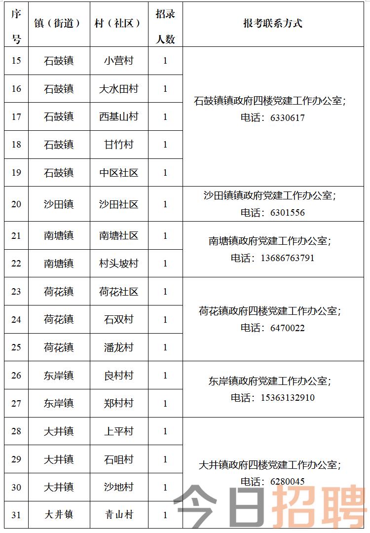 石头沟村委会最新招聘启事