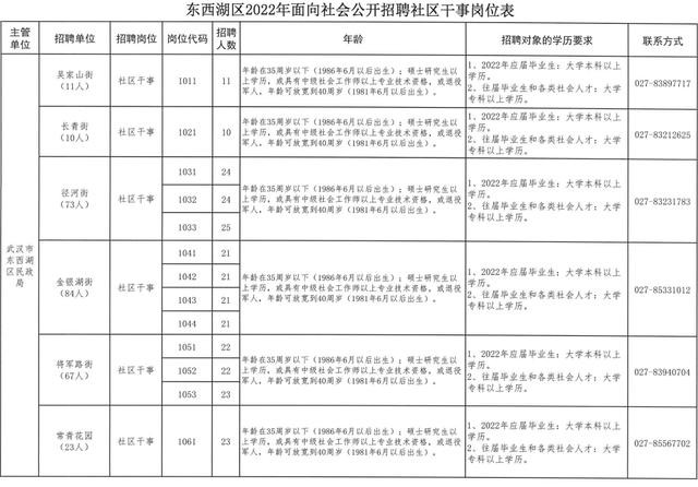 东西湖区数据和政务服务局招聘启事