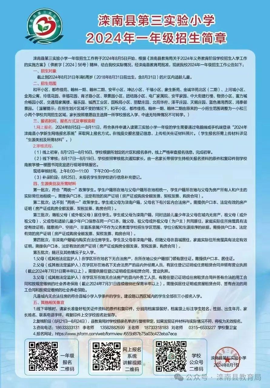 滦南县小学全新招聘启事概览