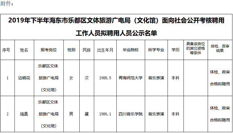 乐都县文化广电体育和旅游局最新招聘信息