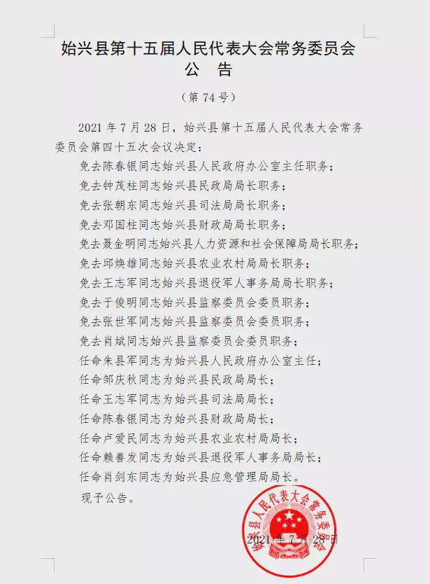 始兴县统计局人事任命最新动态